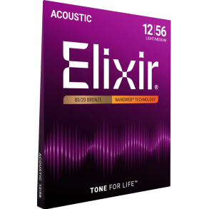 Elixir Nanoweb Acoustic Bronze 11077 Medium Light 12-56